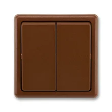 ABB CLASSIC spínač střídavý dvojitý ř.6+6 ;hnědá