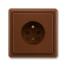 ABB CLASSIC zásuvka 1-násobná 2P+PE ;hnědá