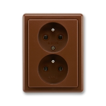 ABB CLASSIC zásuvka 2-násobná 2x2P+PE ;hnědá
