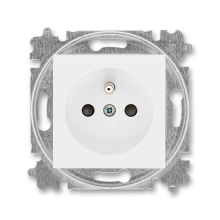 ABB LEVIT zásuvka 1-násobná 2P+PE clonky ;bílá/bílá