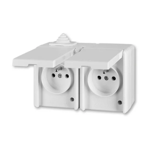 ABB PRAKTIK zásuvka 2-násobná 2x2P+PE IP44 ;bílá