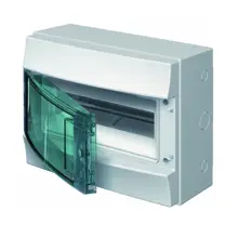 ABB rozvodnice na omítku Mistral65 12mod. IP65 průhledná dvířka světle šedá N/PE