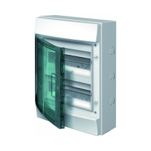 ABB rozvodnice na omítku Mistral65 24mod. IP65 průhledná dvířka světle šedá N/PE