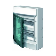 ABB rozvodnice na omítku Mistral65 24mod. IP65 průhledná dvířka světle šedá N/PE