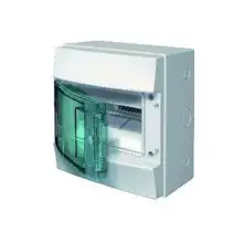 ABB rozvodnice na omítku Mistral65 8mod. IP65 průhledná dvířka světle šedá N/PE