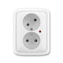 ABB TANGO zásuvka 2-násobná 2x2P+PE natoč.dutina s přepěť.ochraňou ;bílá