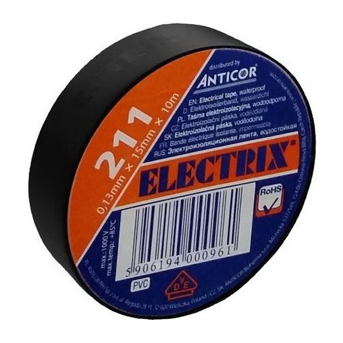 ANTICOR elektroizolační páska PVC 211.Electrix 19x10 ;černá