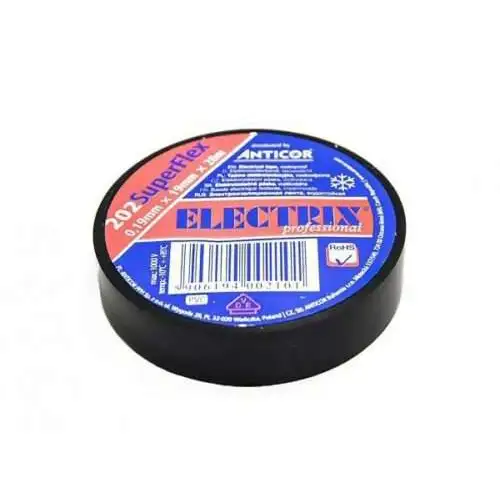 ANTICOR páska elektroizolační PVC 202.SuperFlex 25x20 -10 až +85°C ;černá