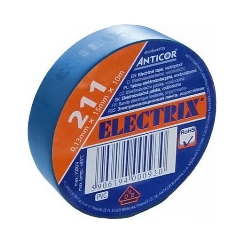 ANTICOR páska elektroizolační PVC 211.Electrix 15x10 ;světle.modrá