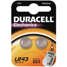 DURACELL baterie alkalická knoflíková LR43/186 ; BL2