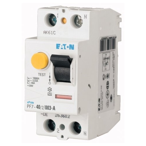 EATON proudový chránič 2-pólový 25A 30mA /263577/ 10kA