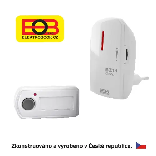 ELEKTROBOCK zvonek bezdrátový BZ11 1xpřij./1xtlač. 50m/zas. ;sítovy