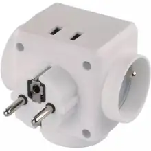 EMOS adaptér rozbočovací 3xkulatá 250V/16A max. 2xUSB Kód:P0024U