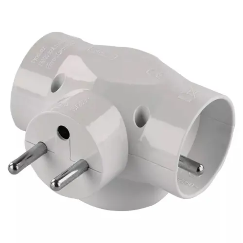 EMOS adaptér rozbočovací 3xkulatá 250V/16A max. IP20 Kód:P0024N