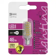 EMOS LED zářivka JC T25 4.5W/40W E14 3000K 465lm NonDim 30Y čirá