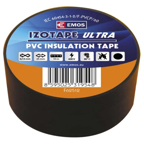 EMOS páska izol PVC 0.13mmx25mm/10m 25/10 černá Kód:F62512