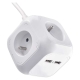 EMOS prodlužovací přívod. 4-zás. +2xUSB 1.9m P04119U 250V/10A max.H05VV-F3Gx1mm