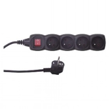 EMOS prodlužovák 4-zásuvkový 5m s vypínačem kod HE1415 ČERNÁ Kód:PC1415