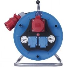 EMOS prodlužovák na bubnu 3-zásuvkový 25m guma tepel.pojis. IP44