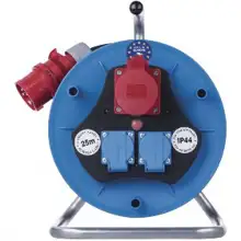 EMOS prodlužovák na bubnu 3-zásuvkový 25m guma tepel.pojis. IP44