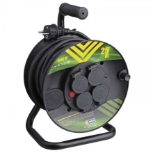 EMOS prodlužovák na bubnu 4-zásuvkový 25m guma KF-FBG-23PJ 3Gx1.5mm