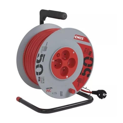 EMOS prodlužovák na bubnu 4-zásuvkový 50m PVC DG-4ZR-F04 tepel.pojis.