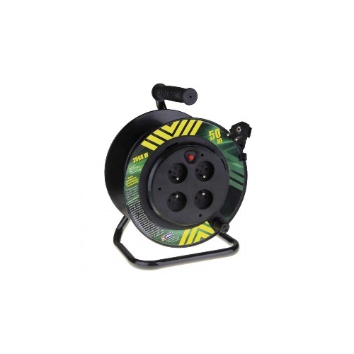 EMOS prodlužovák na bubnu 4-zásuvkový 50m PVC pev.střed. NFH-049 3Gx1.5mm