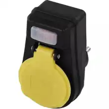 EMOS spínací adaptér 1xkulatá 2P+PE s vypínačem IP44