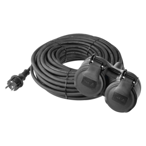 EMOS spojka zásuvka guma 1-faz. 2Z 3x1.5mm IP44 10m ;černá Kód:P0601