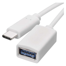 EMOS USB kabel 3.0 A/M -USB C/F 15cm bílá
