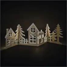 EMOS ván.osvětlení 40LED WOODEN VILLAGE 2AA WW