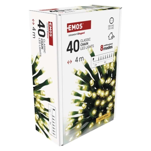 EMOS ván.osvětlení 40LED XMAS CLS TIMER MF 4M WW