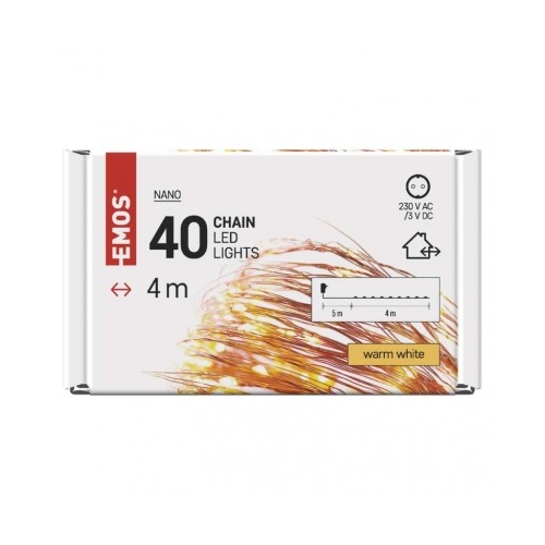 EMOS ván.osvětlení. 40LED XMAS NANO 4M C IP44 WW Kód:D3AW01