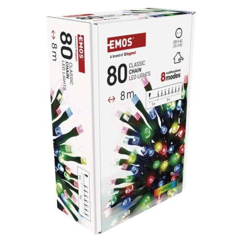 EMOS ván.osvětlení 80LED XMAS CLS TIMER MF 8M MC
