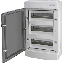 ETI rozvodnice na omítku ECH-36PT 36mod. IP65 průhledná dvířka šedá