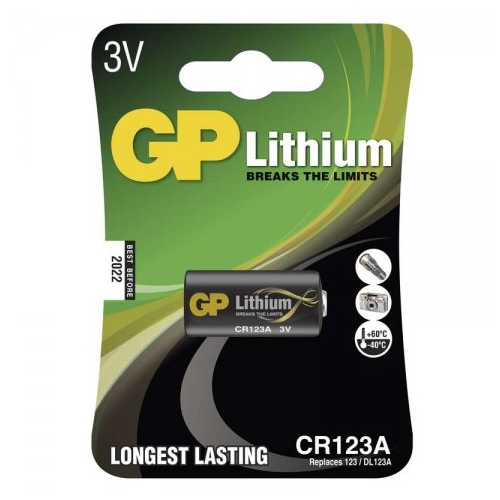 GP baterie lithiová 3V/1400mAh CR123A