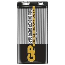 GP baterie zinko-uhlik. SUPERCELL 9V/6F22/1604S ;1-shrink