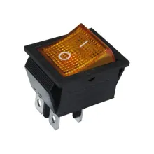 HADEX kolébkový přepínač IRS-201-2C, OFF-ON 2pol.250V/15A žlutý, prosvětlený