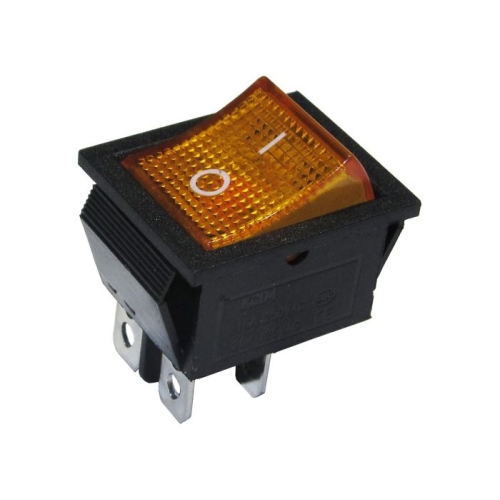 HADEX kolébkový přepínač IRS-201-2C, OFF-ON 2pol.250V/15A žlutý, prosvětlený