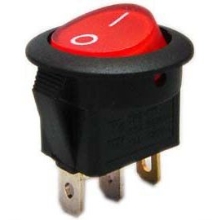 HADEX kolébkový vypínač IRS-101-8C/D, ON-OFF 1pol.12V/16A červený,prosvětlený