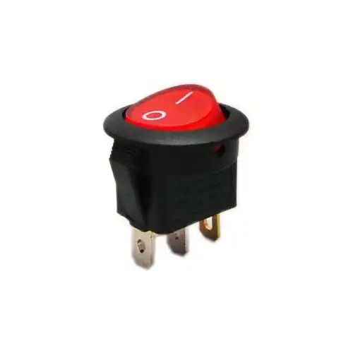 HADEX kolébkový vypínač IRS-101-8C/D, ON-OFF 1pólová 12V/16A červený,prosvětlený