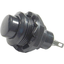 HADEX polohový spínač OFF-(ON) R13-502 230V/1A do otvoru 12mm černé