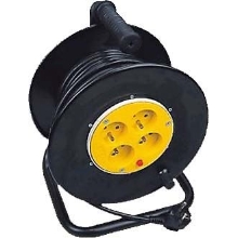 HADEX prodlužovák na bubnuový 4 zásuvkový 25m, 16A, 3x1,5mm2, černá