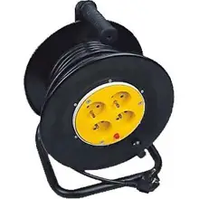 HADEX prodlužovák na bubnuový 4 zásuvkový 25m, 16A, 3x1,5mm2, černá