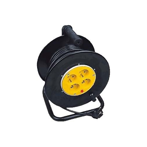 HADEX prodlužovák na bubnuový 4 zásuvkový 25m, 16A, 3x1,5mm2, černá