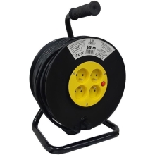 HADEX prodlužovák na bubnuový 4 zásuvkový 50m, 16A, 3x1,5mm2, černá