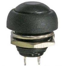 HADEX stiskací tlačítko PBS-33B, OFF-(ON) 1pólová 250V/1A plastové černé
