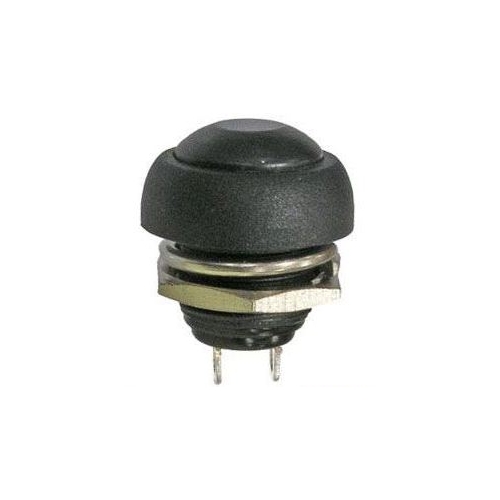 HADEX stiskací tlačítko PBS-33B, OFF-(ON) 1pólová 250V/1A plastové černé