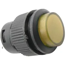 HADEX stiskací tlačítko R16-503BD 1pólová OFF-(ON) 250V/3A žluté prosvětlené