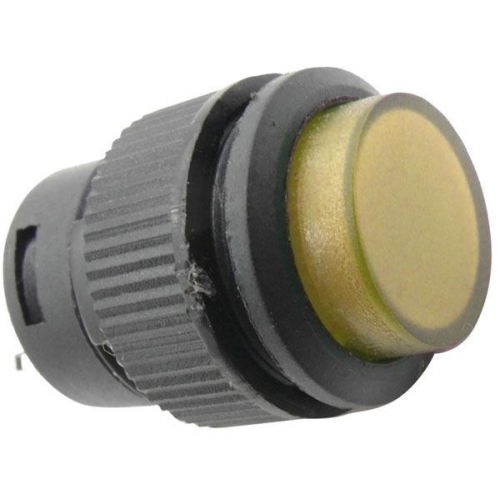 HADEX stiskací tlačítko R16-503BD 1pólová OFF-(ON) 250V/3A žluté prosvětlené